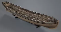 Pinnace Longboat Low-poly 3D model