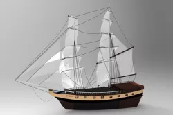 Pirate sailboat Low-poly 3D model