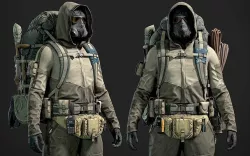 Post Apocalyptic Survivor Low-poly 3D model