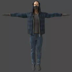 Rain Coat Men Low-poly 3D model