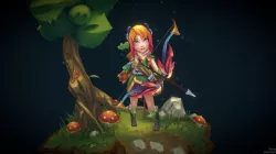 Ranged Hero Low-poly 3D model