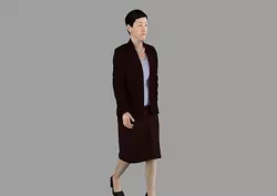Realistic Asian Oriental Chinese old woman 3D model