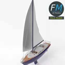 Regatta sailboat 3D model