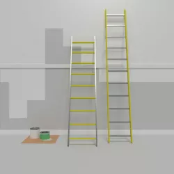 Repair work  Aluminum stairs Can inks Low-poly 3D model