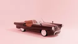 Retro concept without a door convertible Low-poly 3D model
