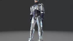 Robocop silver robot suit Low-poly 3D model