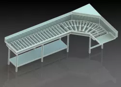 roller table conveyor 90 degree dish table with slope 3D model