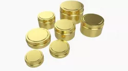 Round decorative empty gift can jars metal 02 brass 3D model