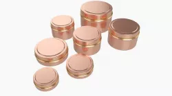 Round decorative empty gift can jars metal 02 copper 3D model