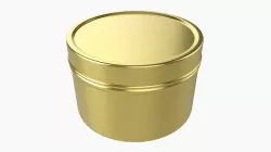 Round empty gift can jar metal brass 03 3D model