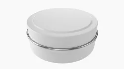 Round empty gift can jar metal painted white 01 3D model