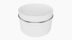 Round empty gift can jar metal painted white 03 3D model