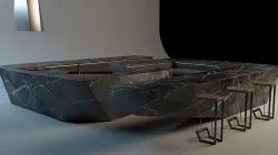 S shape kitchen 3D model