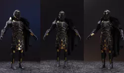Sci-fi Knight  - A futuristic armoured character Low-poly 3D model