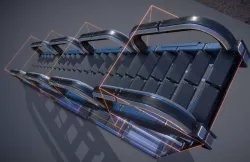 Sci-Fi Stairs Collection Blue Version Low-poly 3D model