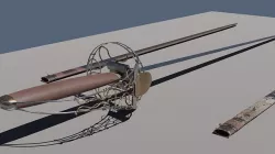 sheathed sword Low-poly 3D model