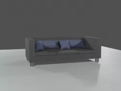 Simple sofa with pillows PBR low-poly game ready Low-poly 3D model