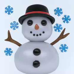 snowman icon Low-poly 3D model