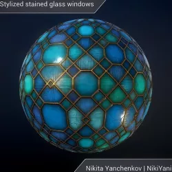Stylized stained glass windows Texture