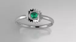 Sun jewelry ring printable R45 3D model
