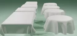 tablecloth set round and rectangular table cloth  3D model