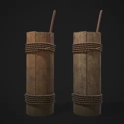 Tall Wall Water Container  Low-poly 3D model