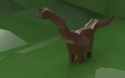 Toy style brontosaurus Low-poly 3D model