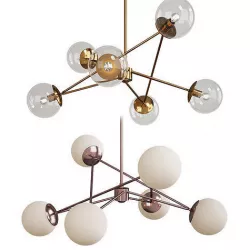 Turenne Largen Dynamic Chandelier  Antiqued Brass Low-poly 3D model