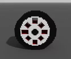 Voxel Wheel Low-poly 3D model