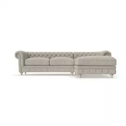 Warner Linen Right Chaise Sectional Sofa 3D model