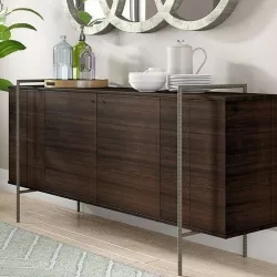 Wide Drawer Eucalyptus Wood Buffet Table Sideboard Console 3D model