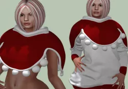 Winter cape with bumbs on the shoulders Model VL-173 Low-poly 3D model
