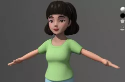  woman Cartoon mother cartoon character  3D model