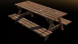 Wood picnic table 3D model