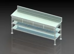 work table 4 drawer adjustable shelf base pan base shelf 3D model