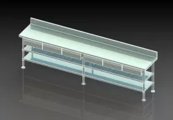 work table 6 drawer adjustable base pan and shelf 3D model