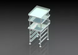 work table drink rack drain splash adjustable base pan and shelf 3D model