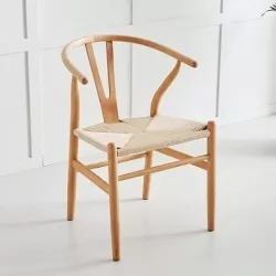 Y chair solid wood cafe rattan chair 3D model