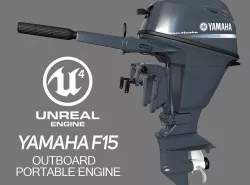 Yamaha F15 Outboard Portable Engine 3D model