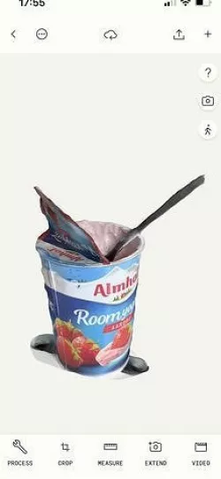 Yoghurt with spoon 3D model