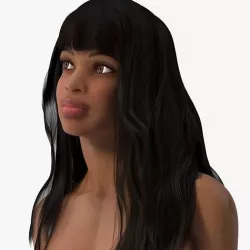 Young Woman Light Skin Black Standing Pose 3D model