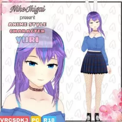 Yuri - Original anime style character Low-poly 3D model