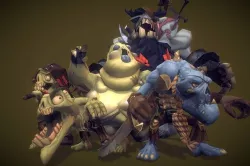 Zombie Crew Bundle  - Low Poly Hand Painted Low-poly 3D model