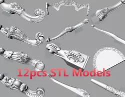 12pcs good quality sofa leg and sofa backrest models S181 3D model