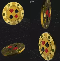 3D Casino Chip-  Coin - obj and e3d 3D model Low-poly  3D model