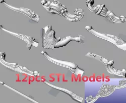 4D STL furniture Models for 5axis CNC Router S085 3D model