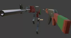 AK47 with Silencer Low-poly  3D model