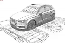 Audi A3 Sportback 3d blueprint Low-poly  3D model