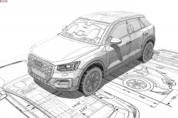 Audi Q2 3d blueprint Low-poly  3D model