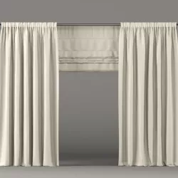 Beige curtains 3D model